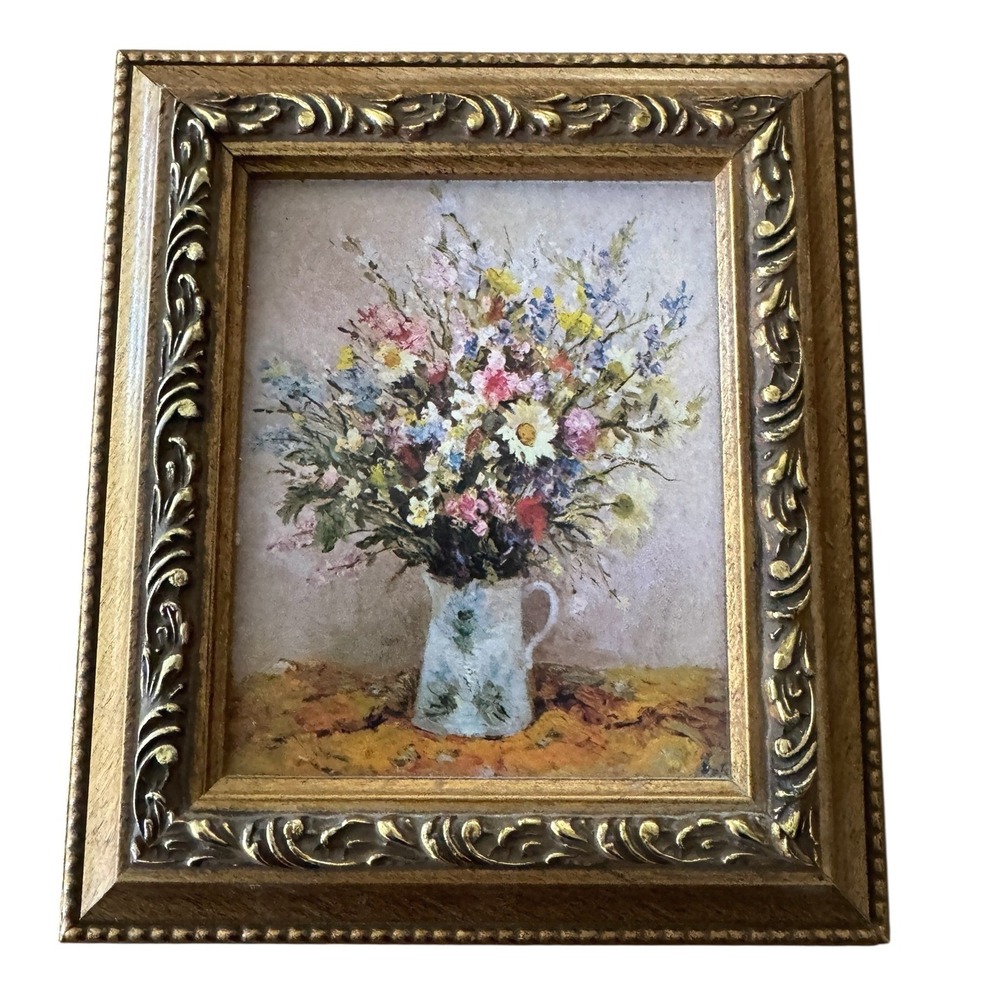 The Bombay Company Wild Flowers Fleur Sauvage Ornate Gold Small Framed Art